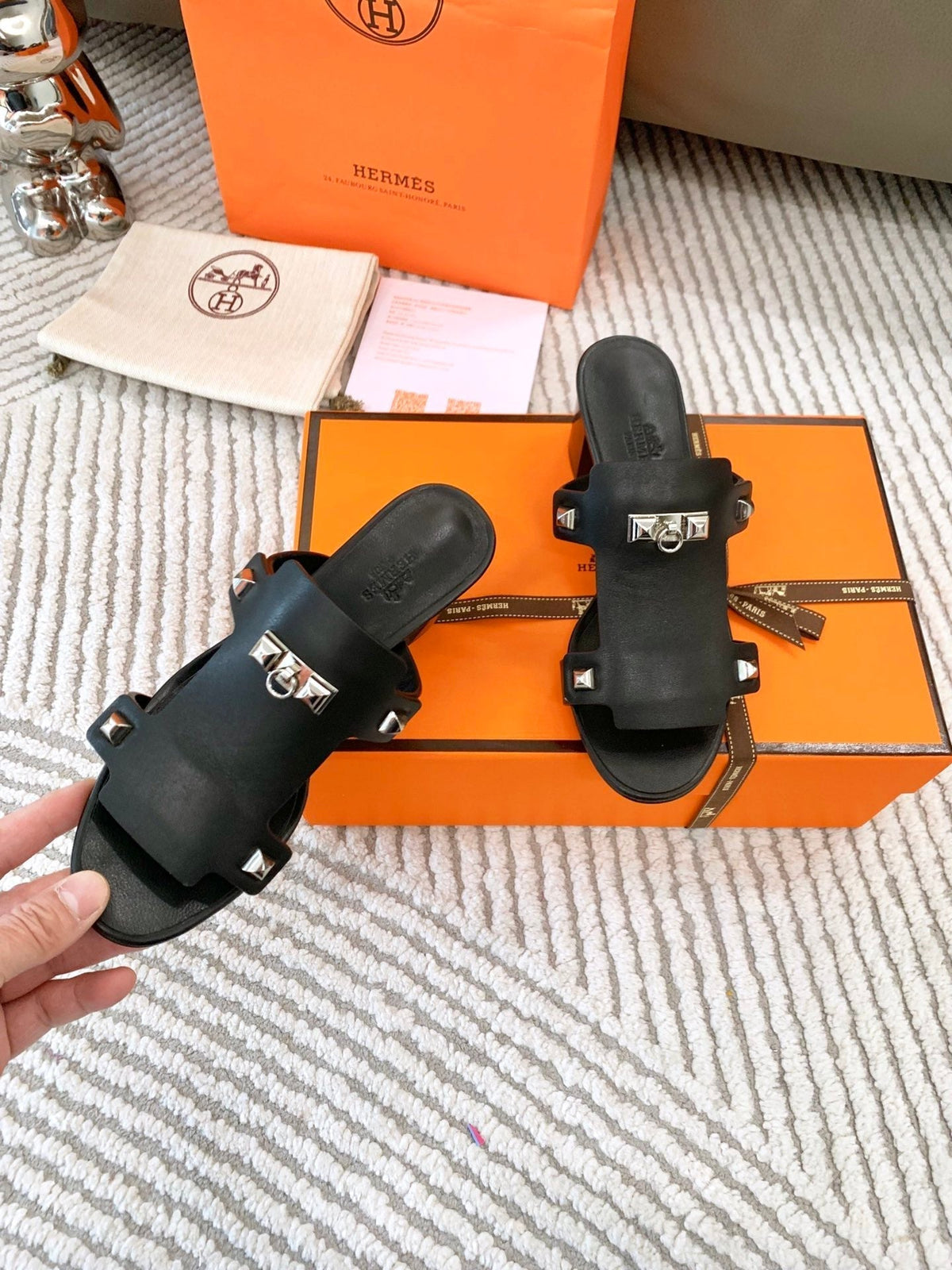 HM Invincible 50 Sandal Black Lambskin 963261