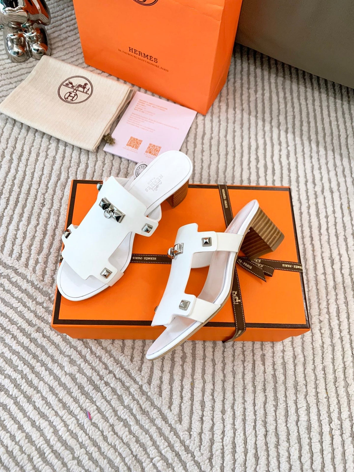 HM Invincible 50 Sandal White Lambskin 963262