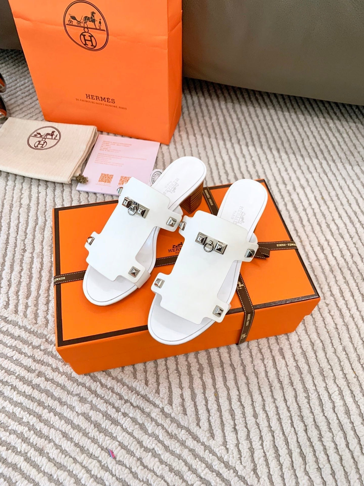 HM Invincible 50 Sandal White Lambskin 963262