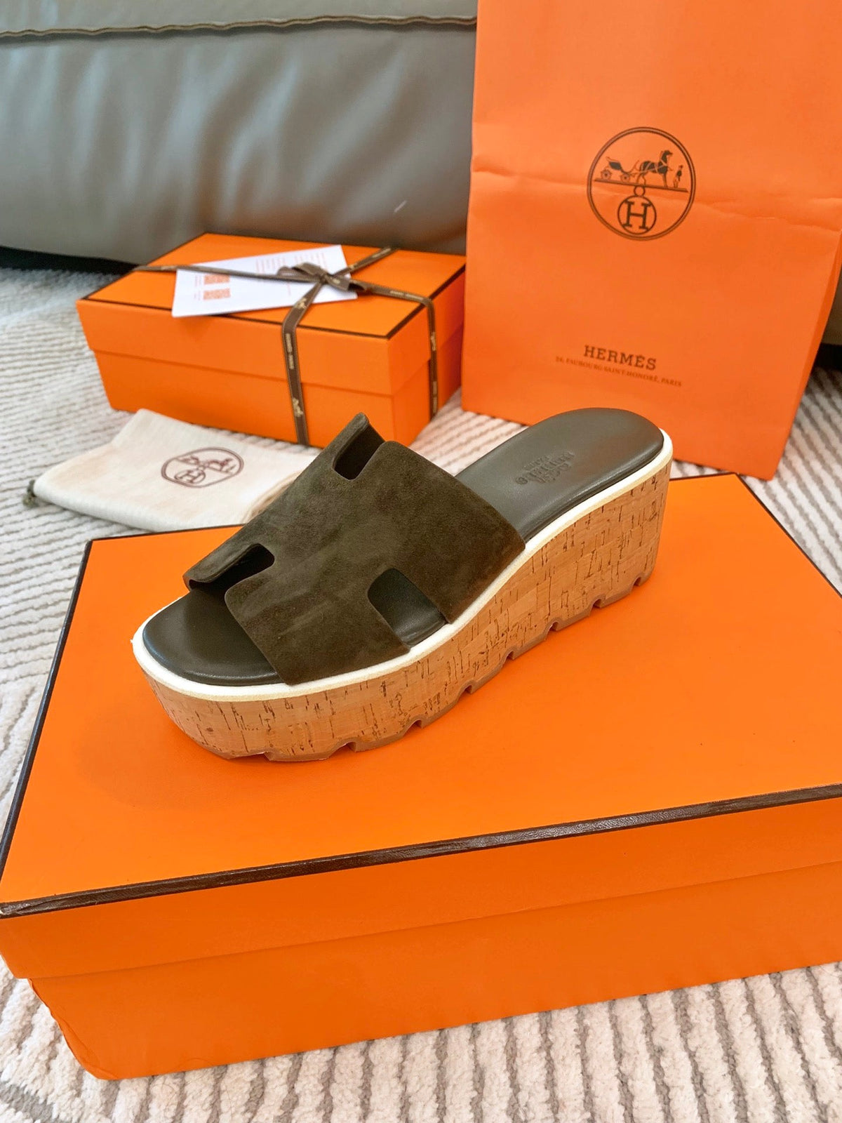 EZE 65 SANDAL ARMY SUEDE