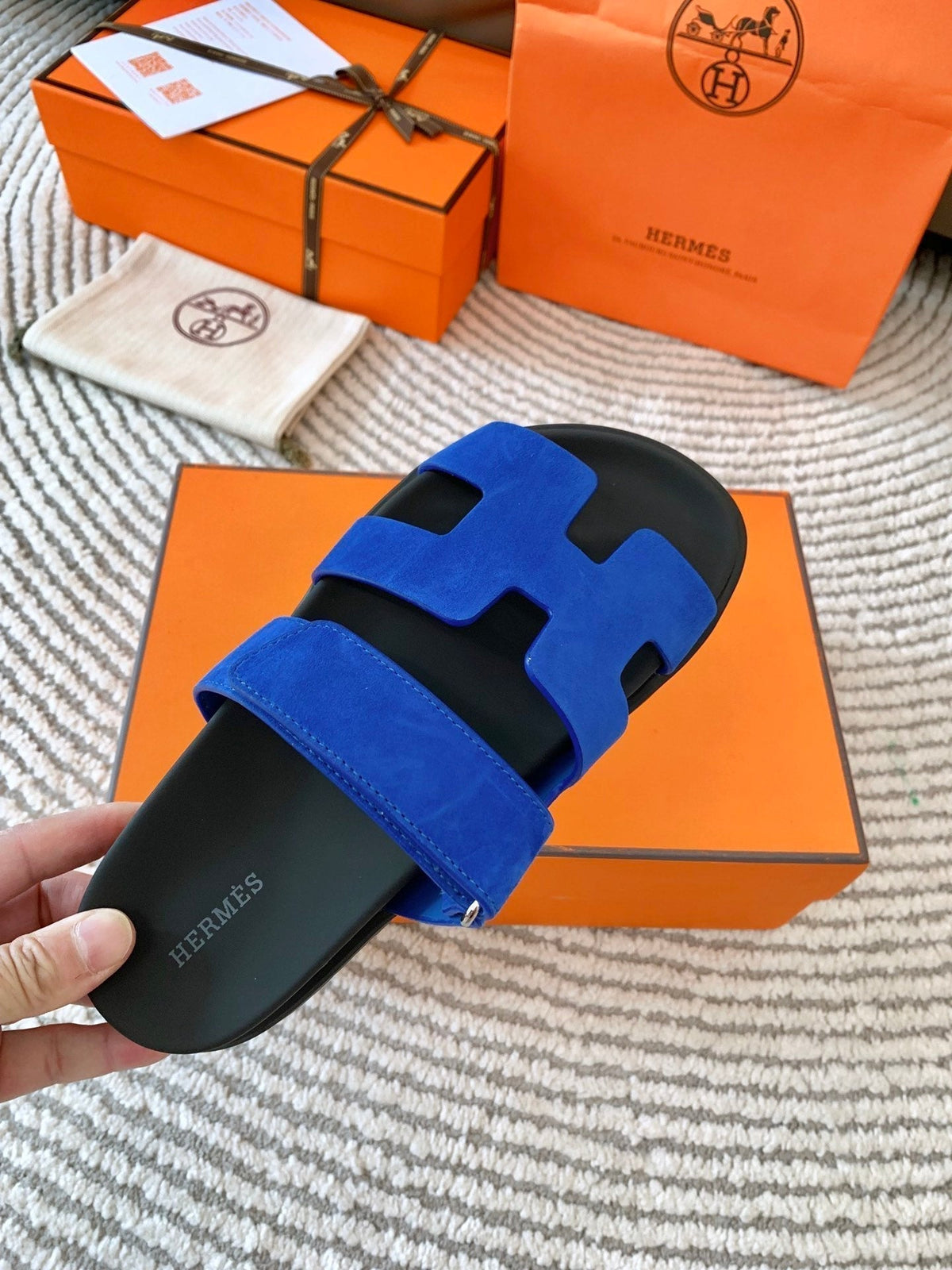 HM Chypre Sandal Blue Suede  963543