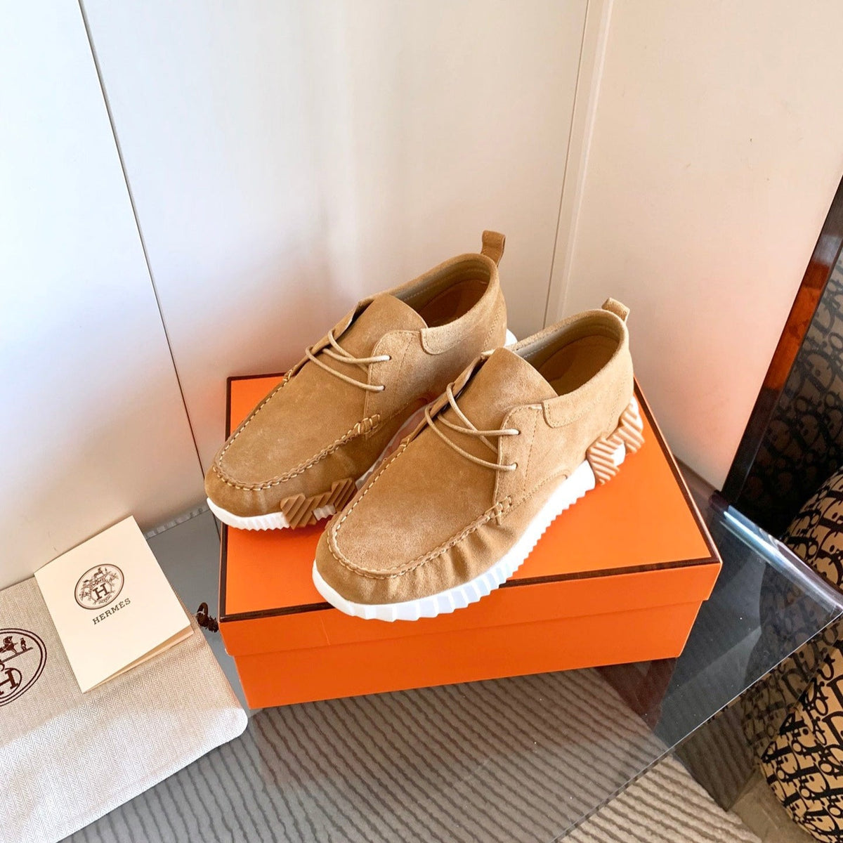 HM Increase Sneaker In Dark Beige Suede 993284