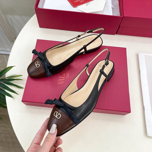 Valet Du Roi Slingback Pumps 20mm Black Brown Goatskin 307481