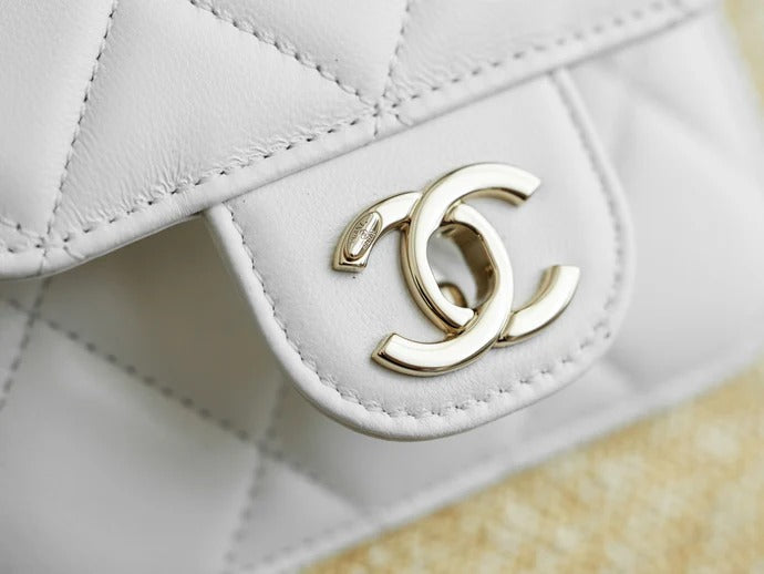 Chanel 2026 Shopping Bag 40cm Beige White Straw Lambskin