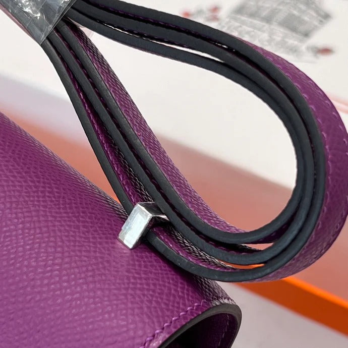 Hermes 2026 Constance Bag Purple Leather With Silver Hardware