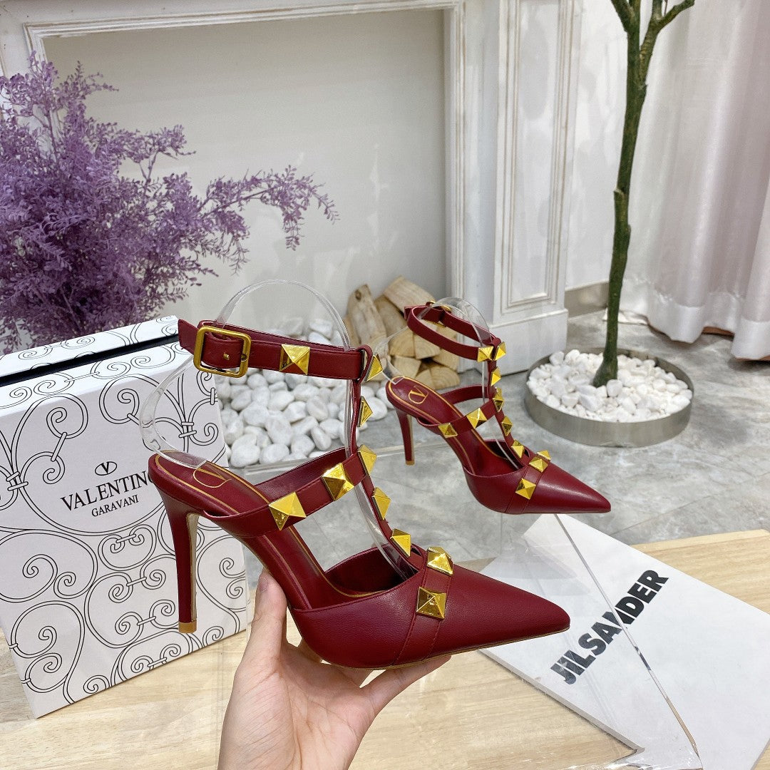 Valentino Rockstud Caged Pump 95mm Sheepskin 239531