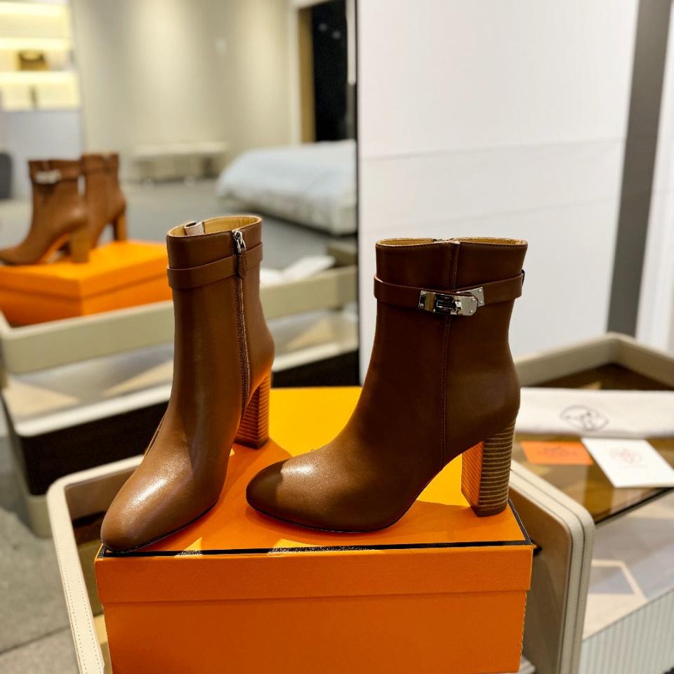 HM Saint Germain Ankle Boot 85mm Brown Cowhide 961645