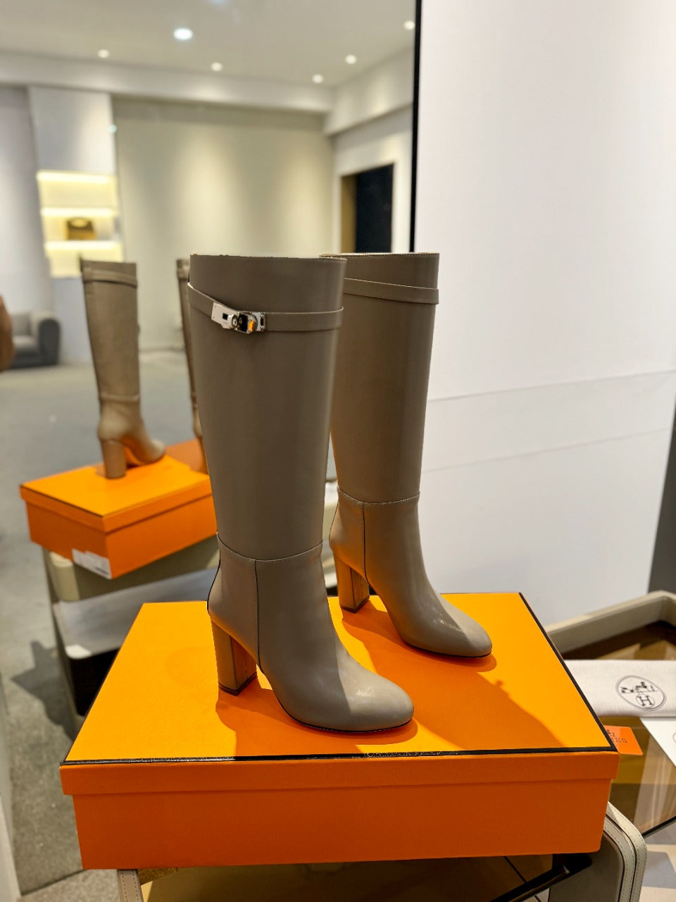 HM Story 85 Boot Beige Light Brown Cowhide 961671